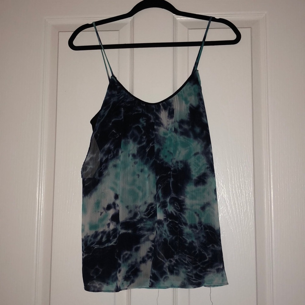 Aqua chiffon tank top